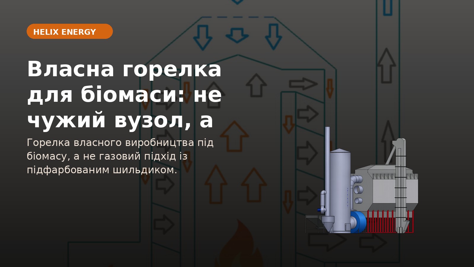 Власна горелка для біомаси: не чужий вузол, а серце системи HELIX